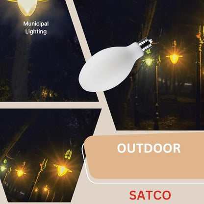 Satco S13194 62W LED HID Replacement Bulb, 5000K Natural Light, 10,000 Lumens, EX39 Mogul Extended Base, White Finish, 80+ CRI, Non-Dimmable, for Industrial and Commercial Fixtures