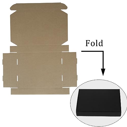 13x10x2 Inches Shipping Boxes Pack of 25, Packaging Corrugated Cardboard Mailer Boxes for Small Bussiness, Black - size: 13 x 10 x 2 inch