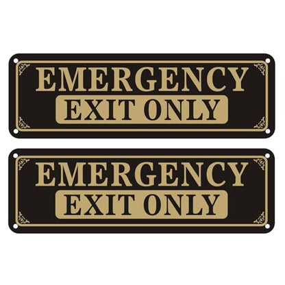 2 Pack Emergency Exit Only Sign, 10 x 3 Inches Rust Free Aluminum