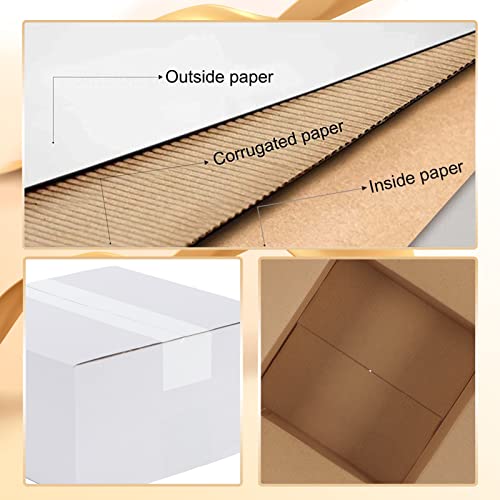 Calenzana 8x8x4 Shipping Boxes Set of 40, White Corrugated Cardboard Box for Mailing Packing Gifts Small Business - size: 8x8x4, style: 40 Pack