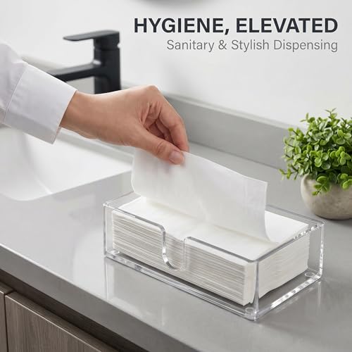 Acrylic Paper Towel Holder, Clear Countertop Napkin Dispenser - color: Z - Acrylic Small, size: Guest Towel Holder