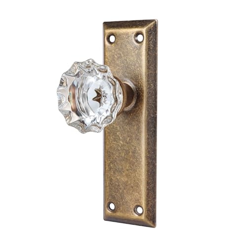 Vintage Glass Dummy Door Knobs Interior Single Sided, Antique Bronze - color: Vintage Antique Brass, size: Single Dummy