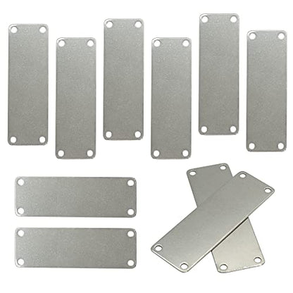 StayMax 304 Stainless Steel Engraving Blank Tags Rectangle Stamping Blanks with 4 Holes 1inch*3inch 25 Pack