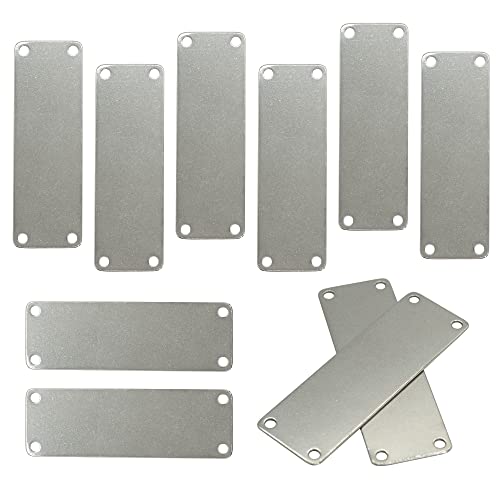 StayMax 304 Stainless Steel Engraving Blank Tags Rectangle Stamping Blanks with 4 Holes 1inch*3inch 25 Pack