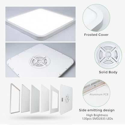 15.7Inch 32W Square LED Ceiling Light Fixtures Flush Mount, 2800K Warm White LED Ceiling Lamp, Surface Mount Modern Ceiling Lights, White Slim Flat Panel Lighting for Bedroom, Kitchen, Bathroom - color: Warm White, size: 15.7 inch White
