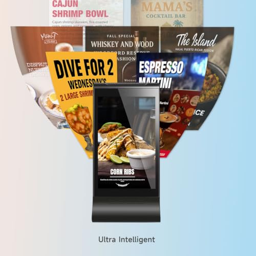 WeADS Digital Signage with Dual-Sided 8" Interactive LCD Screen,Android 11 Tabletop Advertising Player with Wi-Fi & 23200mAh Extended Battery Life for Business