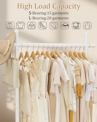 Coat Racks Freestanding with Natural Rock Base,68.9in,White,Large - color: White, size: 25.6*11.8*68.9in