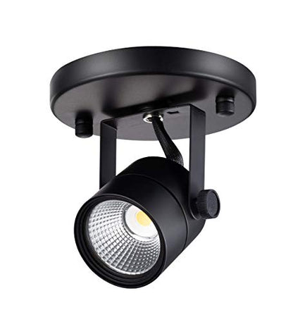 CLOUDY BAY LED Flush Mount Ceiling Spot Light,CRI90+ 8W 600lm 3000K Warm White Dimmable,Adjustable Tilt Angle Ceiling Light Fixture,Black - color: Black | 3000K