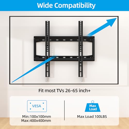 HOME VISION Tilt TV Wall Mount for Most 26-65 Inch Flat/Curved Screen - size: 9401/ 26-65"