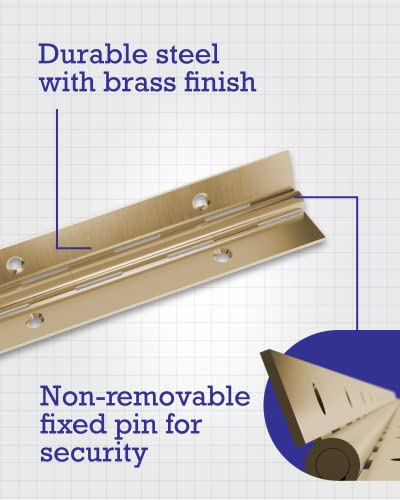 Hardware Essentials 851973 Continuous Pin 12" x 1-1/2" Brass - color: Brass Finish, size: 12" x 1-1/2"