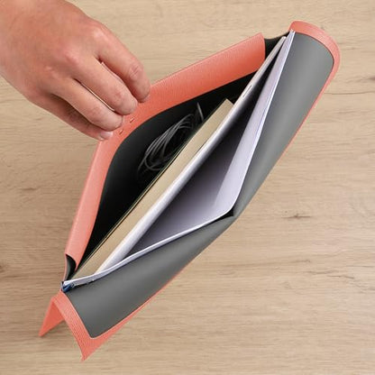 VANRA 1 Piece PU Leather Envelope File Folders Holder A4 Paper Organizer - color: Pink