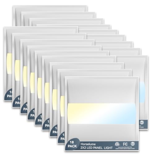 18PACK 2x2 LED Troffer Light, Led Drop Ceiling Light Fixture, Center Basket Drop Ceiling Lights, Wattage CCT Selectable 22W-40W (Up to 10800LM),3000K-6500K,0-10V Dimmable, for Office & Commercial - size: 2X2-18Pack