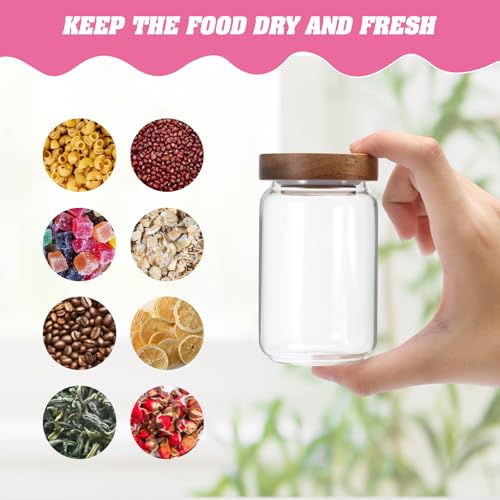 Small Glass Jar with Lids Mini Glass Bottle Glass Storage Canister Borosilicate Glass Containers for Spice Ground Nut Pasta Sugar Candy Tea (6.7oz（200ml)-2 PACK - color: 6.7oz（200ml)-2 PACK