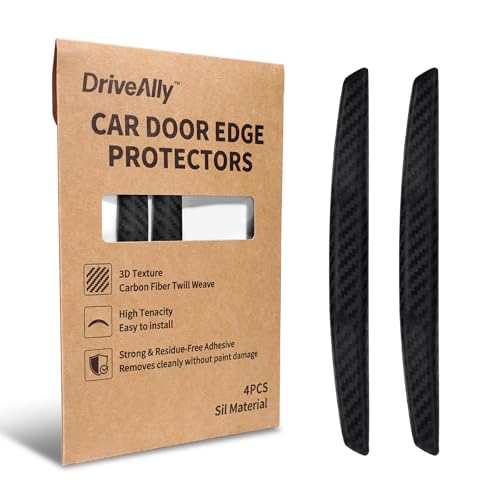6 Inch 4Pcs 3D Carbon Fiber Texture Car Door Edge Protector Trim Strip Anti-Scratch and Anti-Collision Side Door Protectors Vehicle Exterior Accessories Sticker Black - color: Black