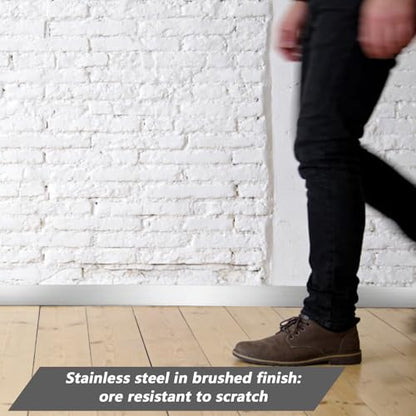 Stainless Steel Toe Kick Cover, 4" x 118" Baseboard Plate, Self Adhesive Kickplate for Bottom of Door, Kitchen Island, Cabinet, Cupboard