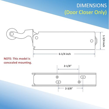 Awoco 1094 Hydraulic Door Closer, Concealed Mounting for Walk-in Coolers/Freezers by Kason - style: Concealed door closer
