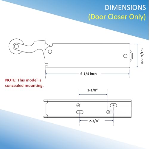 Awoco 1094 Hydraulic Door Closer, Concealed Mounting for Walk-in Coolers/Freezers by Kason - style: Concealed door closer