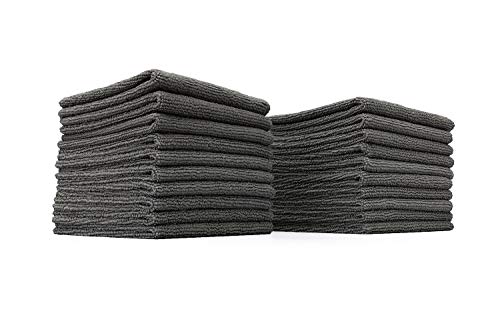 The Rag Company - All-Purpose Microfiber Terry Cleaning Towels - Commercial Grade, Highly Absorbent, Lint-Free, Streak-Free, Kitchens, Bathrooms, Offices, 300gsm, 10in x 10in, Grey (20-Pack) - color: Grey, size: 10in x 10in