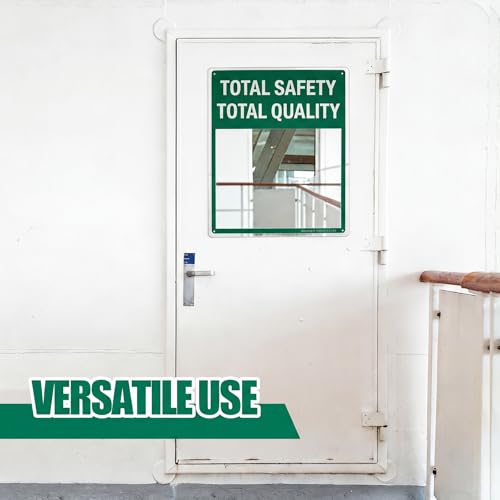 Safety Mirror Sign for Workplace " Total Safety Total Quality" Industrial Workplace Message Sign with Acrylic Mirror, Wall Mounted 16" x 19"