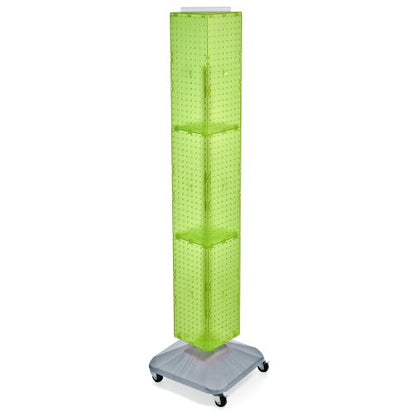 Azar Displays 703390-GRE Standard Four- Sided Interlocking Pegboard Floor Display, Green Translucent Color - color: Green
