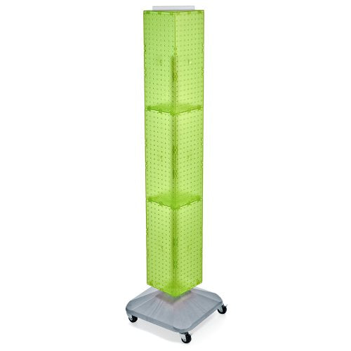 Azar Displays 703390-GRE Standard Four- Sided Interlocking Pegboard Floor Display, Green Translucent Color - color: Green