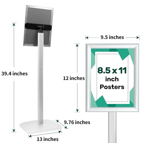 3 Pack Heavy Duty Pedestal Sign Holder 8.5 x 11" Floor Standing Sign Holder - color: Silver, size: 8.5x11in-3p