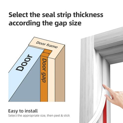 White D-Shape Weather Stripping 20Ft (Fits 0.3–0.4in Gaps) - color: White, size: 0.39" Thick x 20 Ft