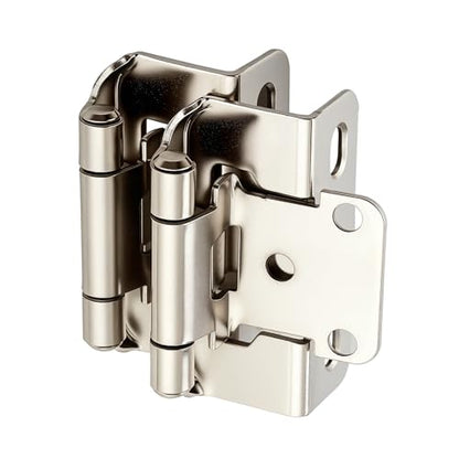 Brushed Nickel Cabinet Hinges 1/2 Inch Overlay 4 Pack(2 Pairs) - color: Brushed Nickel