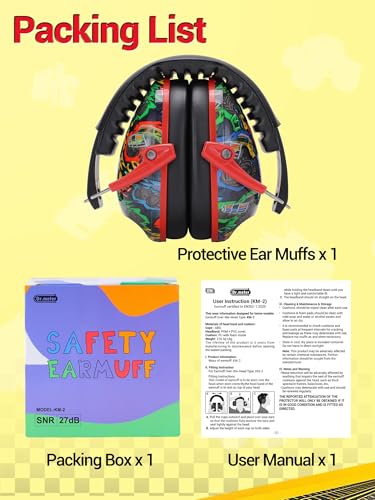 Dr.meter Kids Ear Protection for Monster Jam, Noise Cancelling Headphones - color: Print Monster Truck