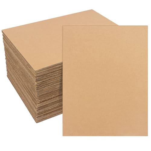 100 Pack 11"x 14" Corrugated Cardboard Sheets, Flat Cardboard Layer Pads 2 mm Thickness, Flexible Packaging Inserts for Shipping, Mailing, and Crafts, by IHDYPPEW - size: 100 Pack 11"x 14" brown
