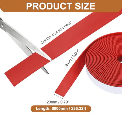Smoke Fire Seal Strip 19.7 Feet 20mm/0.79" Wx2mm/0.08" T Red - color: Red, size: 19.7 FT x 20mm / 0.79" W x 2mm / 0.08" T