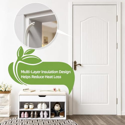 V Strip Weather Stripping Door Seal, 236'' Self-Adhesive Door Draft Stopper - size: 236 inch