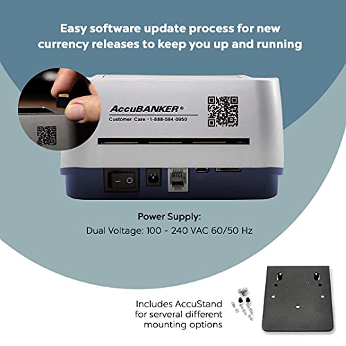 AccuBANKER D470 Quadscan Counterfeit Detector with AccuSTAND - style: Stand Bundle