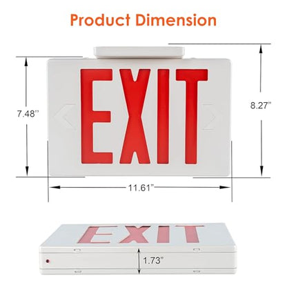 Gruenlich Emergency Exit Sign for Business, Battery Backup, 2 Pack - size: 2-pack