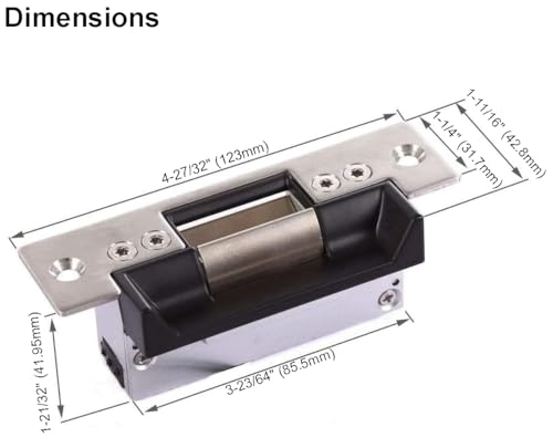 UHPPOTE ANSI Electric Strike Door Lock Lactch Fail Secure Heavy Duty 12VDC