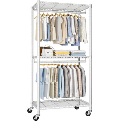 FUTASSI P1 Medium Heavy-Duty Portable Closet, 30" W x 14" D x 76" H, White - color: White, size: P1 Medium