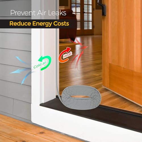 Ravinte Weather Stripping Door Seal, Q-Shaped Kerf Foam Strip, 26 FT, Grey - color: Gray, size: 26 Feet