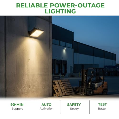 E2 Lighting LED Canopy Light, Emergency Battery Backup, 55W Adjustable - color: Dark Bronze w Battery