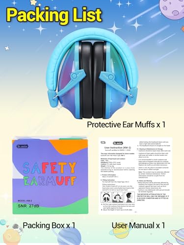 Dr.meter Monster Jam Ear Protection for Kids, Earmuffs for Noise Reduction - color: Print Aurora