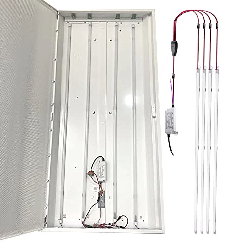 Magnetic Mount 4FT LED Retrofit Kit,72W 2X4FT(1 Driver & 4 LED Strips),150LM/W,5000K Daylight,0-10V Dimmable,T8 T10 T12 Fluorescent Replacement kit for Troffer,Quick Easy Install - color: Daylight