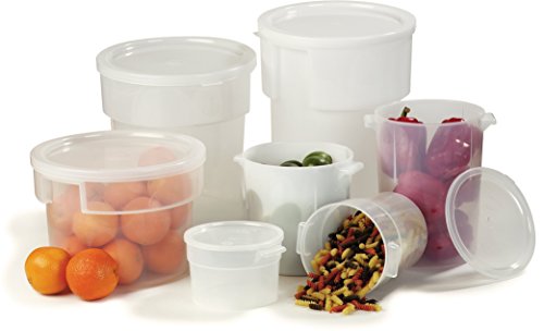 Carlisle FoodService Products Bain Marie Round Food Storage Container for Kitchens, Restaurants, Catering, Plastic, 8 Quarts, Clear, (Pack of 12)