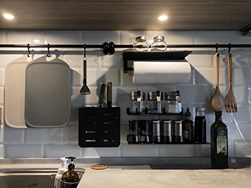 Linear Floating Shelf Wall Mounted Metal Shelves Heavy Duty Industrial Modern Steel Black Linear Metal Wall Shelf Display Shelves for Decorative for Modern Farmhouse Living Room (8"*24") - size: 8"*24"