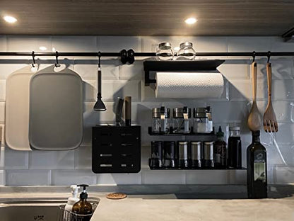Linear Floating Shelf Wall Mounted Metal Shelves Heavy Duty Industrial Modern Steel Black Linear Metal Wall Shelf Display Shelves for Decorative for Modern Farmhouse Living Room (8-inch X 12-inch) - size: 8"*12"