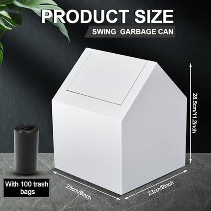 1 Pack Double Entry Sanitary Napkin Receptacle Swing Top, White