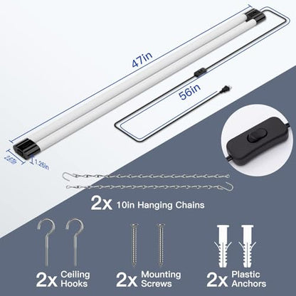 BBOUNDER 10 Pack 4FT LED Shop Light, 6500K, 40W=250W, 4400LM, 4 Linkable - color: Black