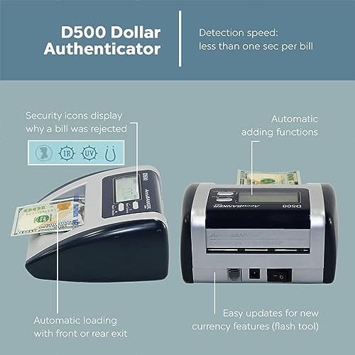 AccuBANKER D500 Automatic Counterfeit and Value Detector, 2 Pack