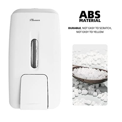 Soap Dispenser Wall Mount Adhesive Commercial Soap Dispenser 800ml No Drill Hand Sanitizer Dispenser for Bathroom Support Liquid and Gel,White-PN9088 - color: White