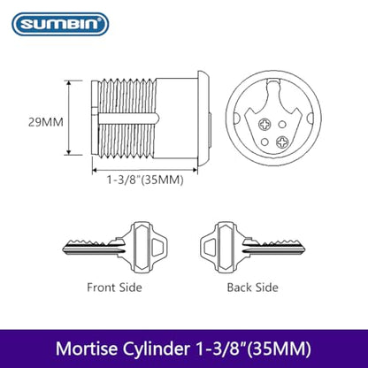 Commercial Mortise Lock Meet Ansi Grade 1 with Cylinder and Thumbturn for Entry Door - color: Escutcheon/entry function