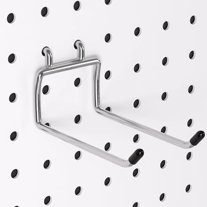 FRIMOONY Heavy Duty Pegboard Hooks 30 Pack, 4 Inch Long, Fitting 1/4 Inch Pegboard Holes, Silver Metal Garage Workshop Shed Organizer - style: 30Pack