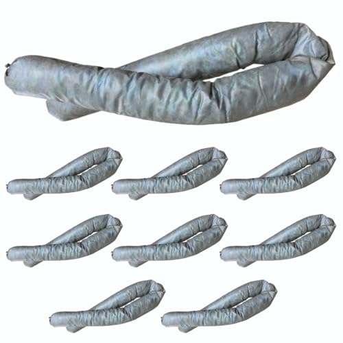 Spill Control Absorbent Sock, for Cleanup of Non-Aggressive Oil & Water Based Fluids, Indoor/Outdoor Use, 3" x 4', 12.6 Gallon Maximum Absorption Capacity (12-Pack) - Made in USA